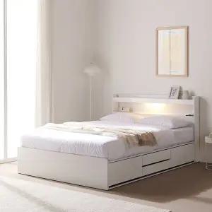 [알파침대]클레어 플러스 LED 2단 수납 침대프레임 SS