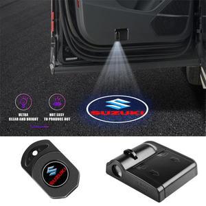 1/2/4개 HD 자동차 도어 무선 웰컴 라이트 LED 배지 프로젝터 램프 액세서리 스즈키 스위프트 사무라이 비