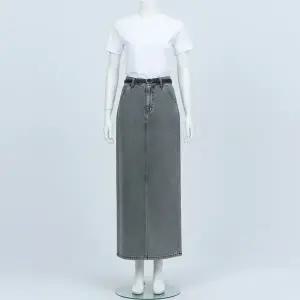 더엣지 26SS 커브드 데님 스커트+벨트