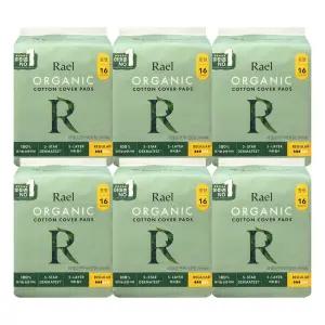 라엘 유기농 순면커버 생리대 중형 16입 6개