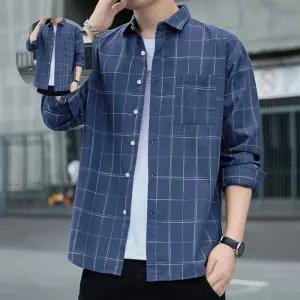 캐주얼 긴팔 셔츠 남자 체크남방 가을 데일리룩