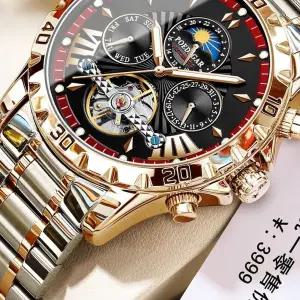 특이한 손목 시계 링 1. 블랙 방수 로즈 시게 1410 레드 고급 남성용 스위스