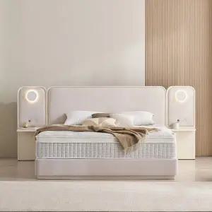 보루네오 엘리브 플레오 패브릭 원목 침대 프레임 라지킹 sy876