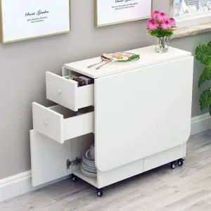 미니 식탁 접이식 폴딩 원룸 소형 밥상 다용도 수납형 원형 테이블 이동식