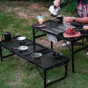 캠핑용 접이식 테이블 IGT 3단폴딩 철망 야외 메쉬 바베큐 수납가방