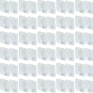 IFAMIO 30 팩 양면 접착 벽 후크 자가 네일 프리 손상 없음 다목적 욕실 주방 사무실 걸이용 스티커 클리어