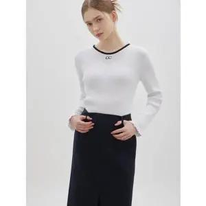 [CC콜렉트](김해점)[씨씨콜렉트] 파이핑 골지 니트 풀오버 (C261KSK001)