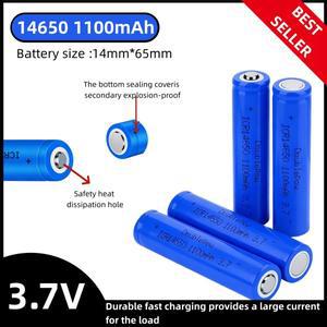 14650 3.7V 1100mAh 충전식 리튬 배터리, 호환, 전동 칫솔, 손전등, 마이크용