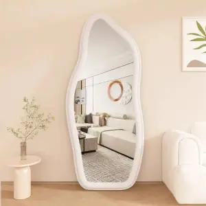 웨이브 전신거울 대형 카페 거울 곡선 디자인 인테리어 전신 벽걸이