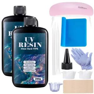 UV레진 레진아트 라이트 크리스탈 클리어 하드 UV 경화 500gUV 수지 키트 Diy Art Craft 사전 에폭시