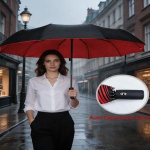 튼튼하고 견고한 이중 레이어 대형 비즈니스 접이식 남성용 우산, 방풍 및 견고함, 방수 및 차양 UV 우산