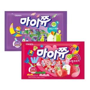 크라운 마이쮸 딸기 핑크리치 720g 포도 사과 720g