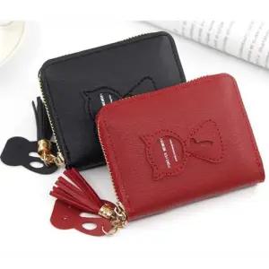 여성 고양이 지퍼 카드지갑 1P 학생 직장인 동전수납 여자카드지갑 교통카드지갑