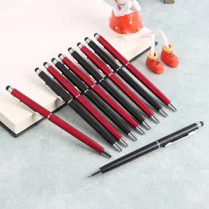 스마트폰 터치펜 검정볼펜 클립형 10P세트 외관색랜덤