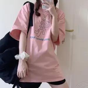 [JED] 박시핏 반팔티셔츠 여학생 핑크색 학교 여성 10대