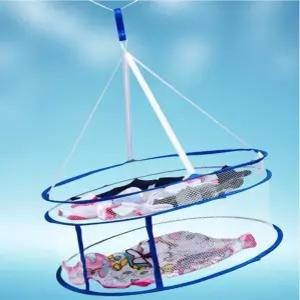 니트 변형 방지 원형 2단 빨래 건조망 고리형 세탁 그물망 층별 건조