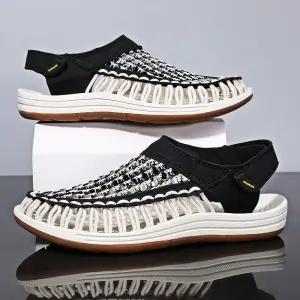 남성용 봄 여름 캐주얼 핸드메이드 빅사이즈 트렌디 비치 신발 아이템 통굽 샌들 P8 HT2