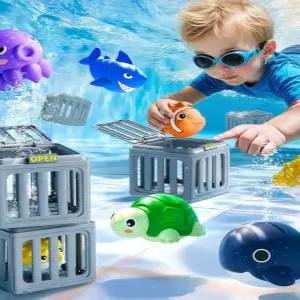 MONI 수중 장난감 물놀이 잠수 구조 수영장 놀이 완구 펜션 욕조 구출 상어 고래 거북이