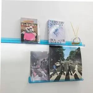 스마트기기받침대 투명 두께 블루 선반 아크릴 무타공 5T 700x100mm