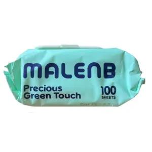 마렌비 그린 물티슈 100매 20팩 55평량 고평량 엠보싱 캡 아기물티슈