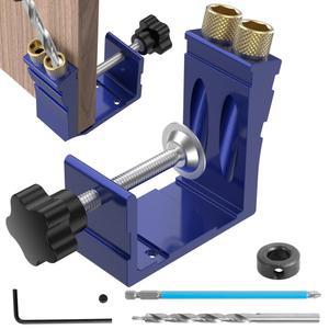 포켓 지그 조절식 펀치 로케이터 키트 목공용 15도 각도 가이드 드릴