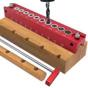 12MM 수직 포켓홀 지그 목공 비트 가이드 셀프 다웰 10홀 드릴