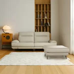 [다우닝] 클로 3인 전체 통가죽 소파+스툴