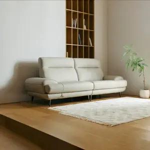 [다우닝] 클로 3인 전체 통가죽 소파