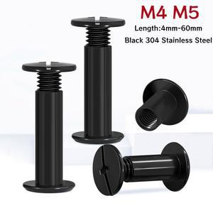 M4 M5 304 스테인리스 스틸 블랙 리벳 너트 가죽 DIY 스크류 이중 바인딩