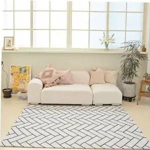 카페트 TBZ 마망 방수러그 헤링본 차콜 150x200