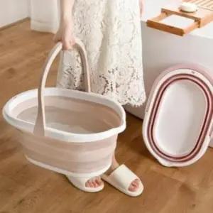[SBD] 욕실 접이식 폴딩 양동이 물통 손잡이형 세수대야 대야
