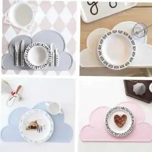 식탁테이블매트 TBZ 테이블매트 구름모양 실리콘 방수 감성 식탁매트