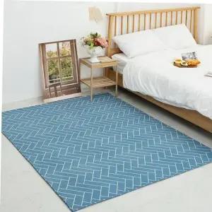 방석 TBZ 시어서커 러그 헤링본 블루 60x180