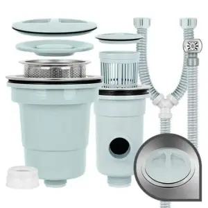 [SBD] 7단조절 가정용 2구 배수구냄새제거 2구 배수관역류 부품 대 대씽크통세트