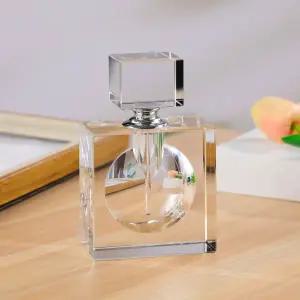 호환 30ml 모던 대용량 사각형 크리스탈 향수병 아트 장식 투명 크리스탈 유리 향수병 데스크탑 장식품 선