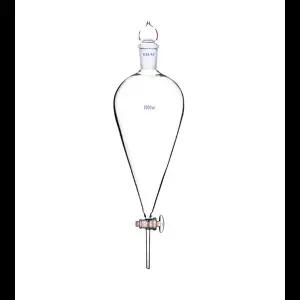 2000ml 24/40 실험실 유리 배형 분리 깔때기 직선 튜브 2L 배 모양 유리 스톱콕 포함