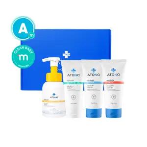 출산선물 아토앤오투 베이비 스킨케어 4종 선물세트크림+로션+수딩젤+바스 버블폼