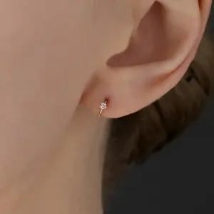 18k 싱글 스톤 원터치 귀걸이