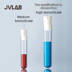 유리 시험관 평평한 입구 둥근 바닥 중간 높이의 붕규산염 화학 실험실 용품 장비 JVLAB