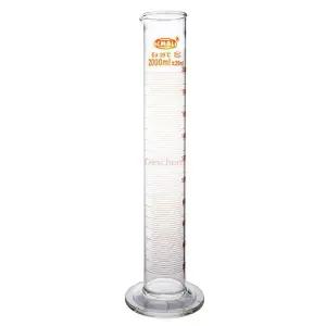 주둥이 있는 유리 측정 실린더 실험실 유리 제품 2L 눈금 2000ml