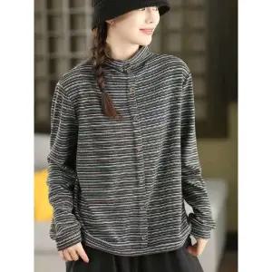 여사친 가을 맨투맨 스트라이프 포켓 반폴라 풀오버 이너탑 원픽3