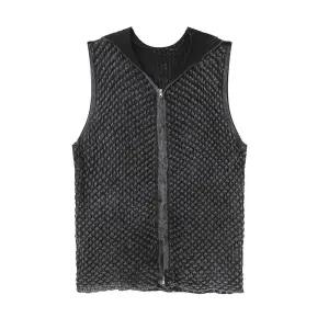 남친 하계 캐주얼 집업 가디건 조끼 무지 레이스 후드 빈소매 원픽2