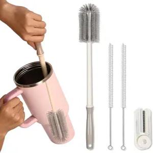 15.7인치 병 브러시 세트 - 하이드로 플라스크 스포츠 텀블러 유리 제품 좁은 목 용기용 긴 손잡이가 있는