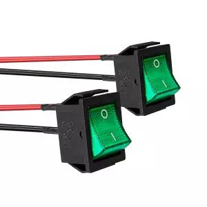 QTEATAK KCD4 2Pcs DC 12V-24V 30A DPST 프리와이어드 4핀 2 위치 ON/OFF 보트 로커 토글 스위치(DC 12-24V