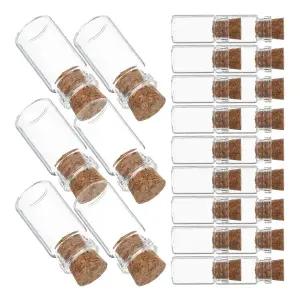 호환  24개 유리병 코르크 마개 포함 투명 바이알 소원 메시지 모래 장 병 보관 공예 선