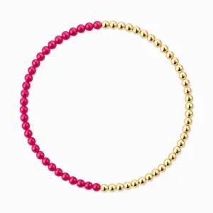 14K 루비 하프 골든볼 팔찌