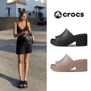 크록스 크록스 W 브루클린 웨지 힐 여성 통굽 슬리퍼 샌들 3종택일