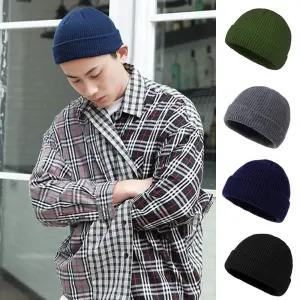 남녀공용 기본스타일 필수소장 무지 짧은 니트 숏비니 남자 봄비니 모자 두건비니 여자 사계절비니 예쁜비니