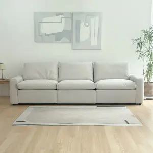 마시멜로우 패브릭 4인 리클라이너 소파 + 패브릭 쿠션 2개