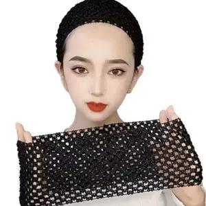 망사 헤어밴드 와이드 그물 데일리 여성 헤어밴드 머리띠 활동용 헤어망 세안용 연출망 머리망 가발용